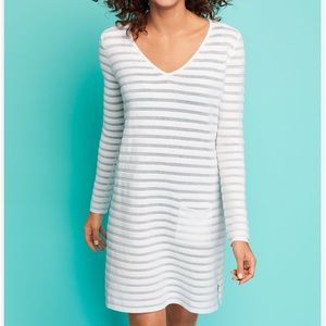 Talbots White V Neck Swim Coverup Size L